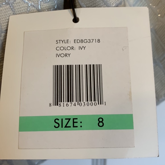 New STUNNING Ellen Tracy Ivory & Silver Abstract Snake Dress & Jacket Topper 8 - Picture 9 of 10